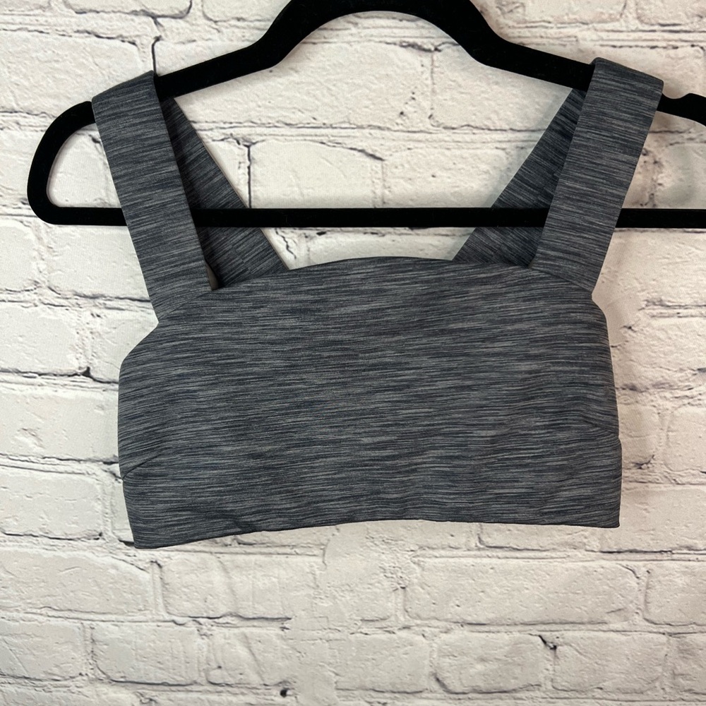 Outdoor Voices Strata Ronde Freeform Spacedye‎ Gray Sports Bra Square Neck Small